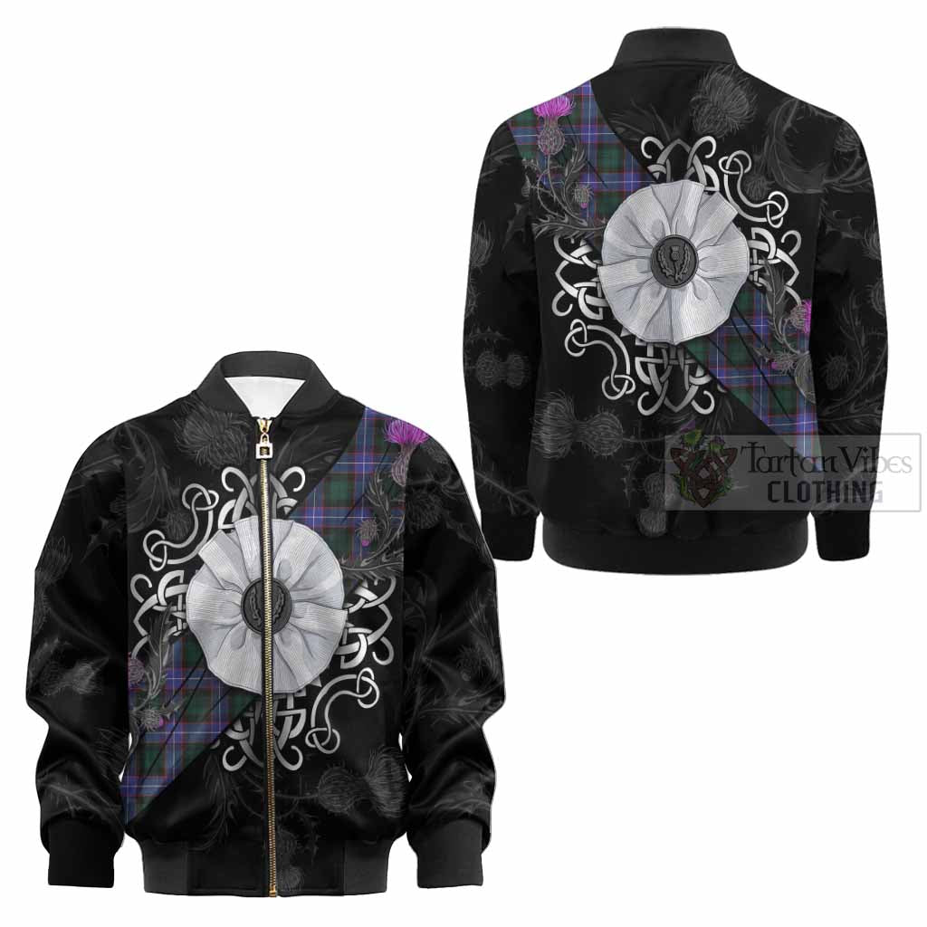 Hunter (Hunterston) Tartan Kid Bomber Jacket Jacobite White Rose - Tartan Vibes Clothing