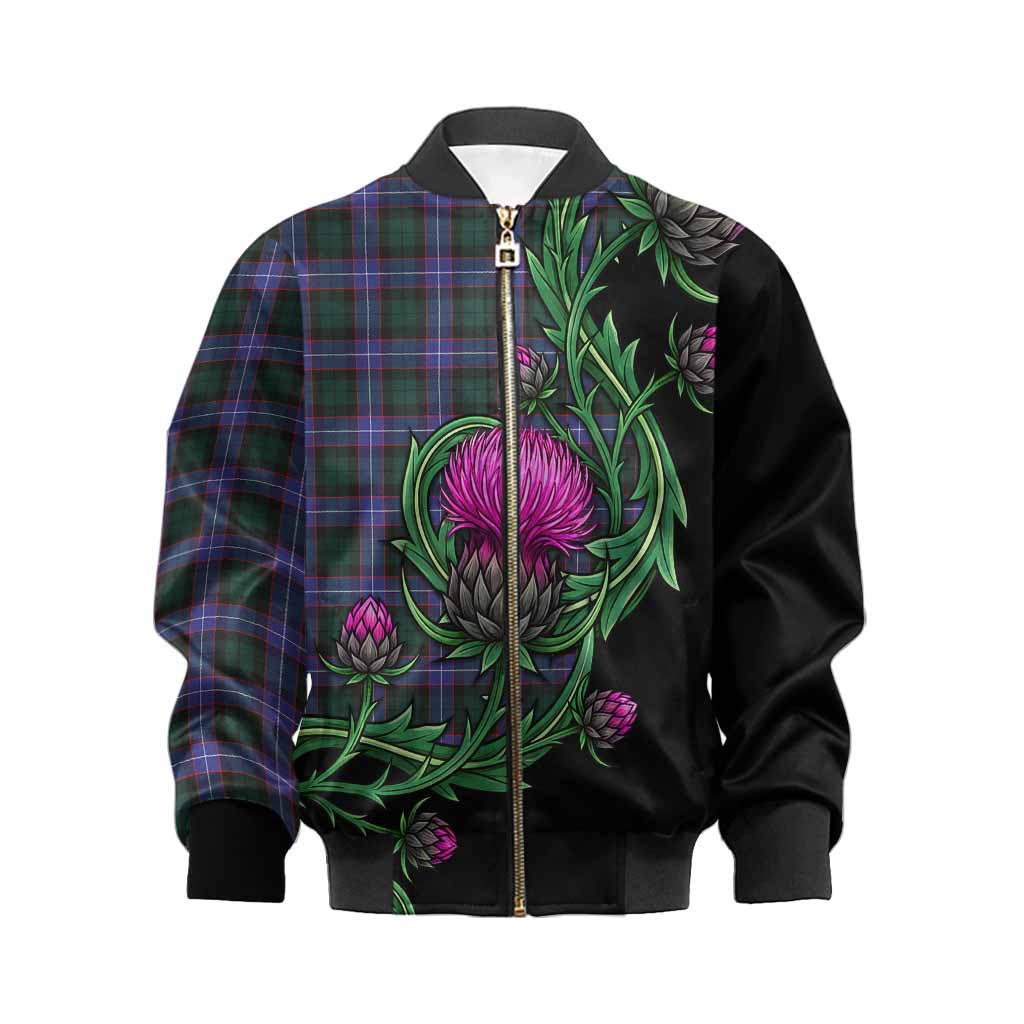 Hunter (Hunterston) Tartan Kid Bomber Jacket Resilient Scottish Thistle Kid XS - Tartan Vibes Clothing