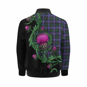 Hunter (Hunterston) Tartan Kid Bomber Jacket Resilient Scottish Thistle Kid - Tartan Vibes Clothing
