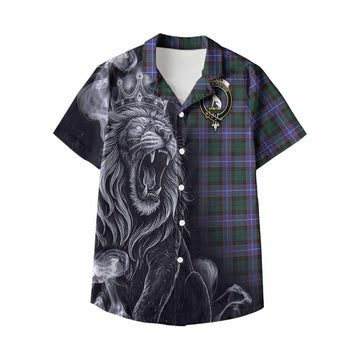 Hunter (Hunterston) Tartan Kid Hawaiian Shirt Roaring Lion Heritage