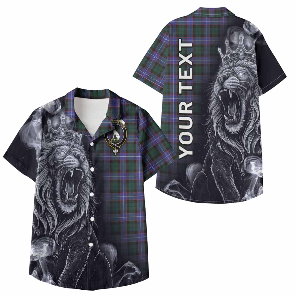 Hunter (Hunterston) Tartan Kid Hawaiian Shirt Roaring Lion Heritage