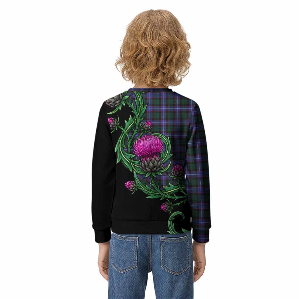 Hunter (Hunterston) Tartan Kid Knitted Sweatshirt Resilient Scottish Thistle - Tartan Vibes Clothing