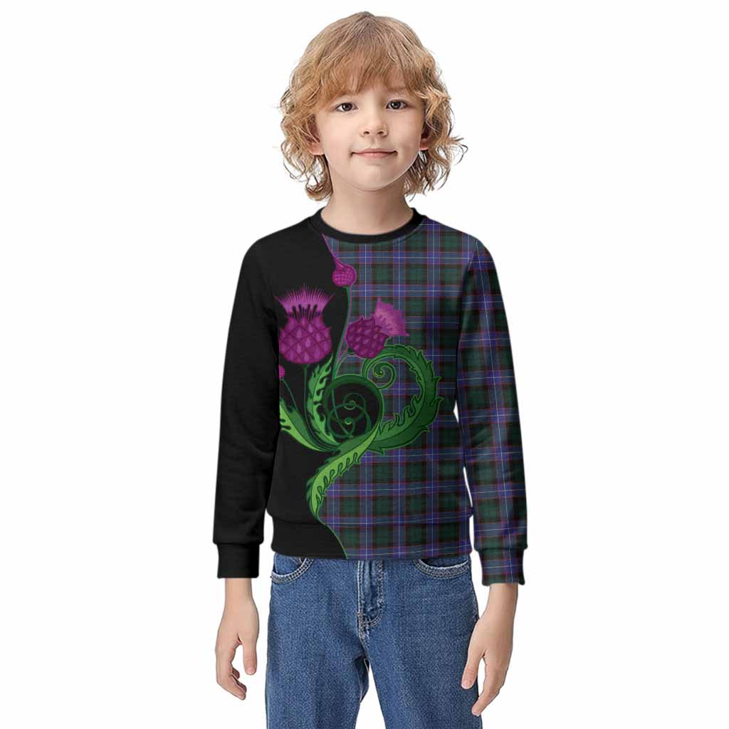 Hunter (Hunterston) Tartan Kid Knitted Sweatshirt Traditional Scottish Thistle