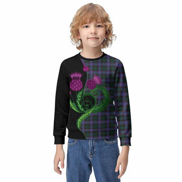 Hunter (Hunterston) Tartan Kid Knitted Sweatshirt Traditional Scottish Thistle