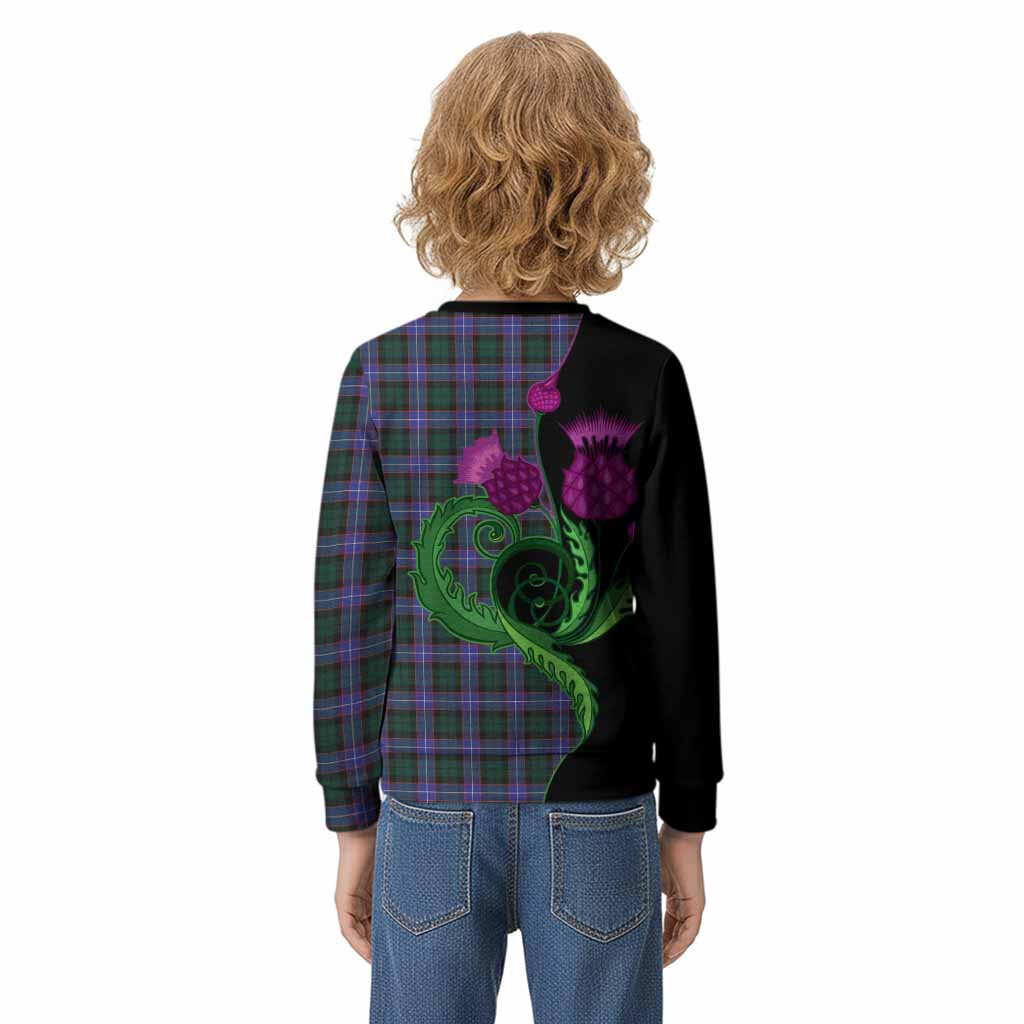 Hunter (Hunterston) Tartan Kid Knitted Sweatshirt Traditional Scottish Thistle