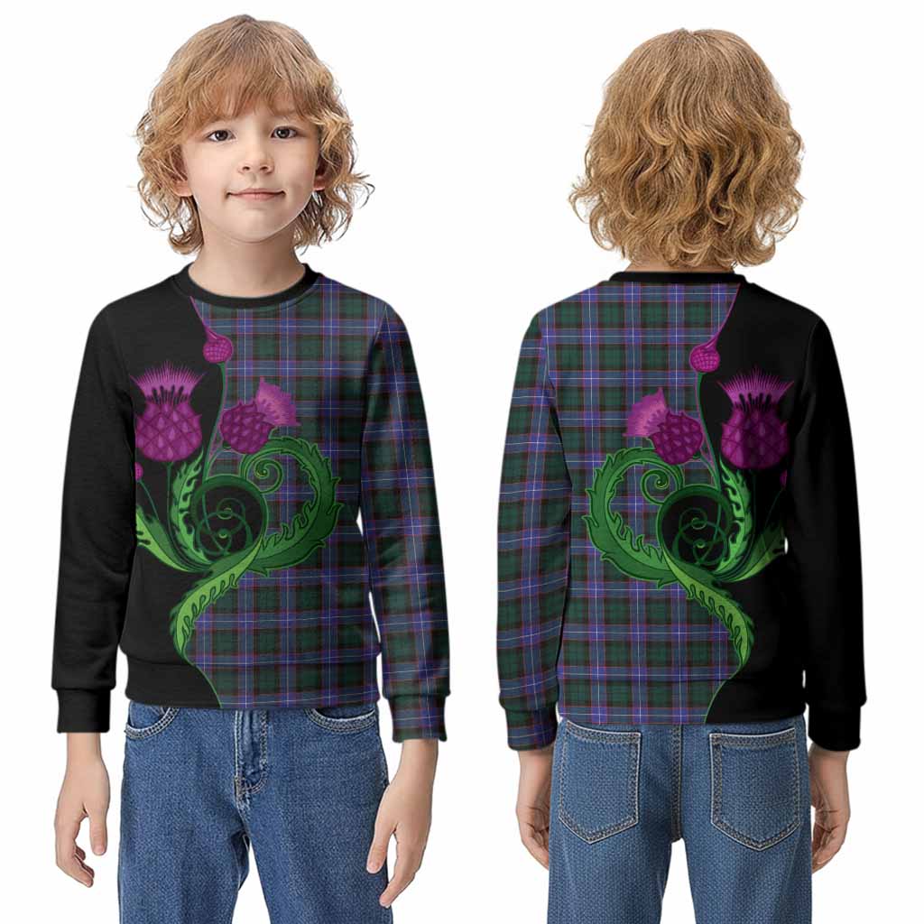 Hunter (Hunterston) Tartan Kid Knitted Sweatshirt Traditional Scottish Thistle