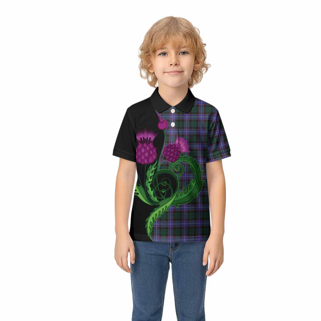 Hunter (Hunterston) Tartan Kid Polo Shirt Traditional Scottish Thistle