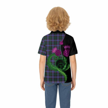 Hunter (Hunterston) Tartan Kid Polo Shirt Traditional Scottish Thistle