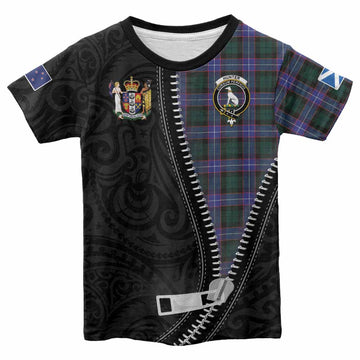 Hunter (Hunterston) Tartan Kid T-shirt New Zealand Pattern Unique Zipper Stylized