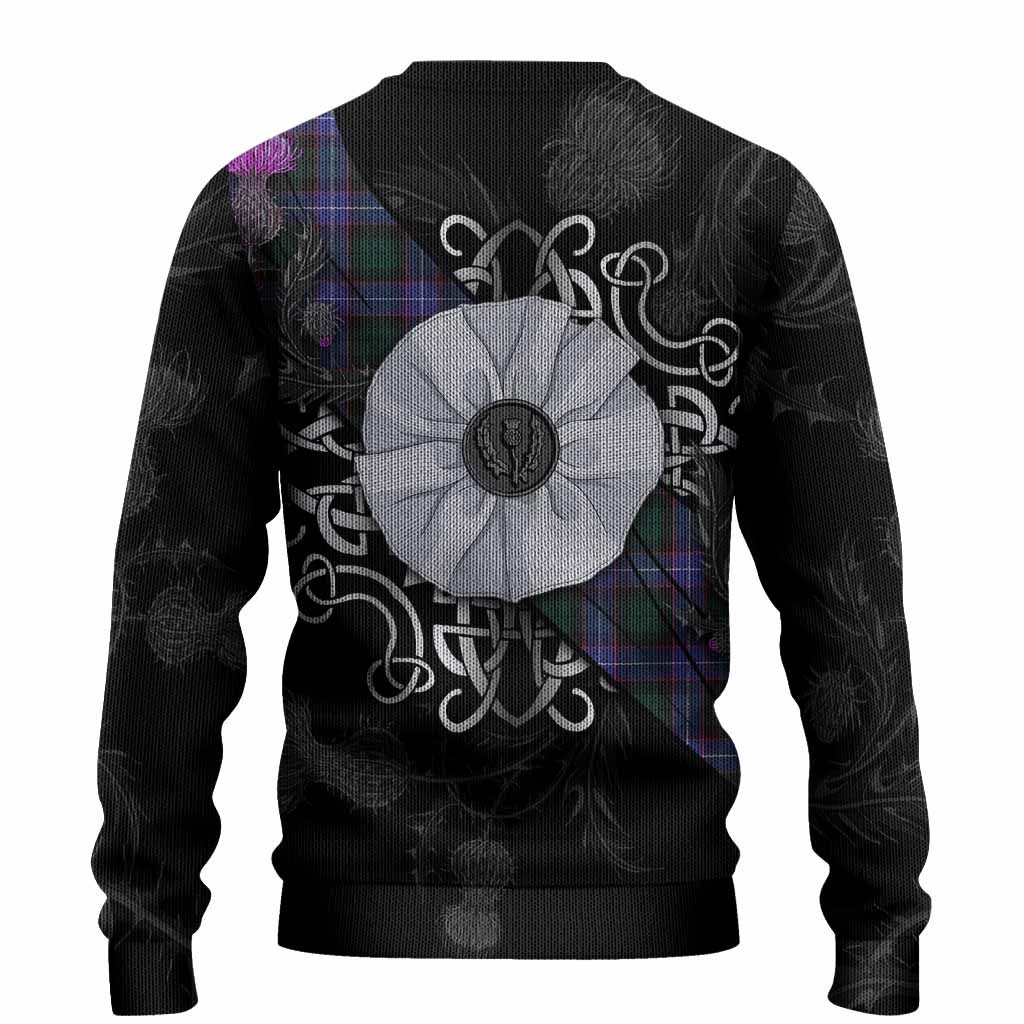 Hunter (Hunterston) Tartan Knitted Sweater Jacobite White Rose - Tartan Vibes Clothing