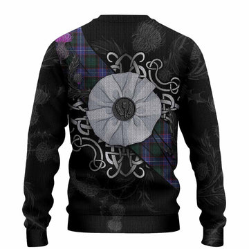 Hunter (Hunterston) Tartan Knitted Sweater Jacobite White Rose - Tartan Vibes Clothing
