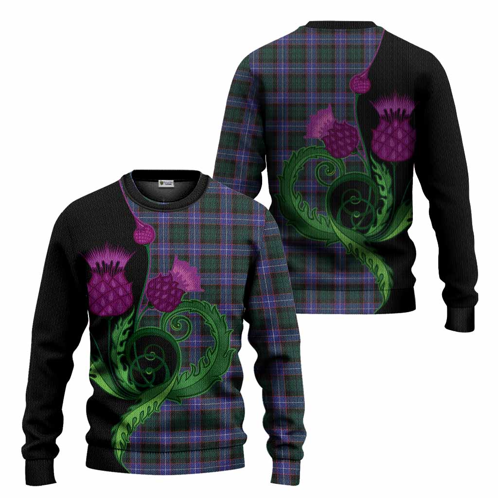 Hunter (Hunterston) Tartan Knitted Sweater Traditional Scottish Thistle