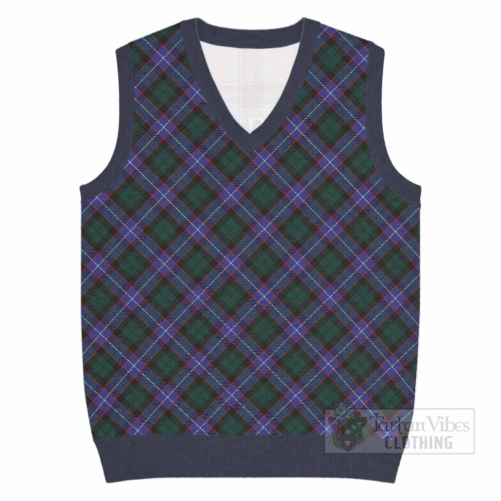 Hunter (Hunterston) Tartan  Knitted V-Neck Vest Cross Style