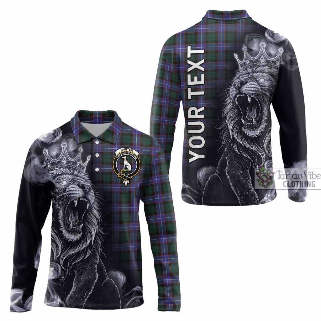 Hunter (Hunterston) Tartan Long Sleeve Polo Shirt Roaring Lion Heritage