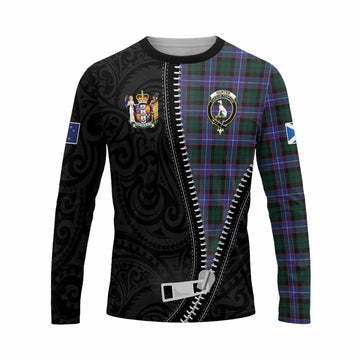 Hunter (Hunterston) Tartan Long Sleeve T-Shirt New Zealand Pattern Unique Zipper Stylized
