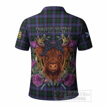 Hunter (Hunterston) Tartan Polo Shirt Scottish Thistle Heilan Coo