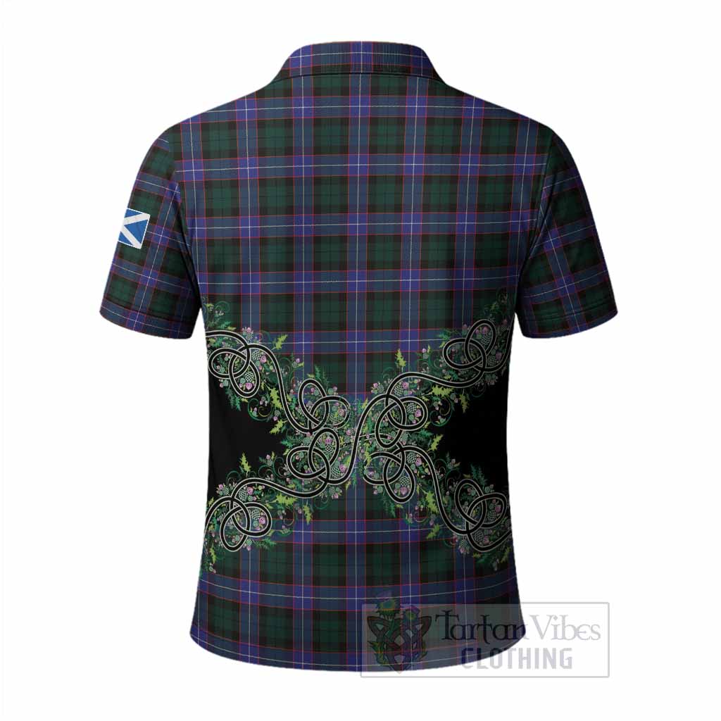 Hunter (Hunterston) Tartan Polo Shirt Thistle Scottish Spirit