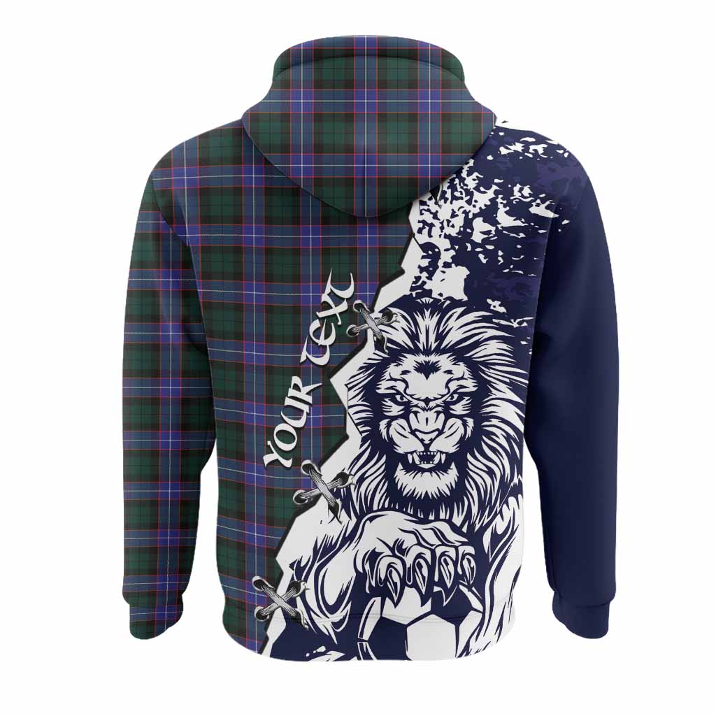Hunter (Hunterston) Tartan Scottish Hoodie Angry Lion With Soccer Ball Style
