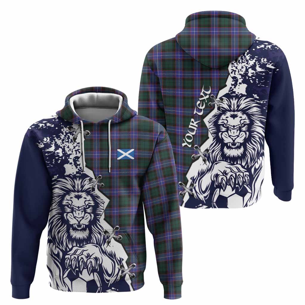 Hunter (Hunterston) Tartan Scottish Hoodie Angry Lion With Soccer Ball Style