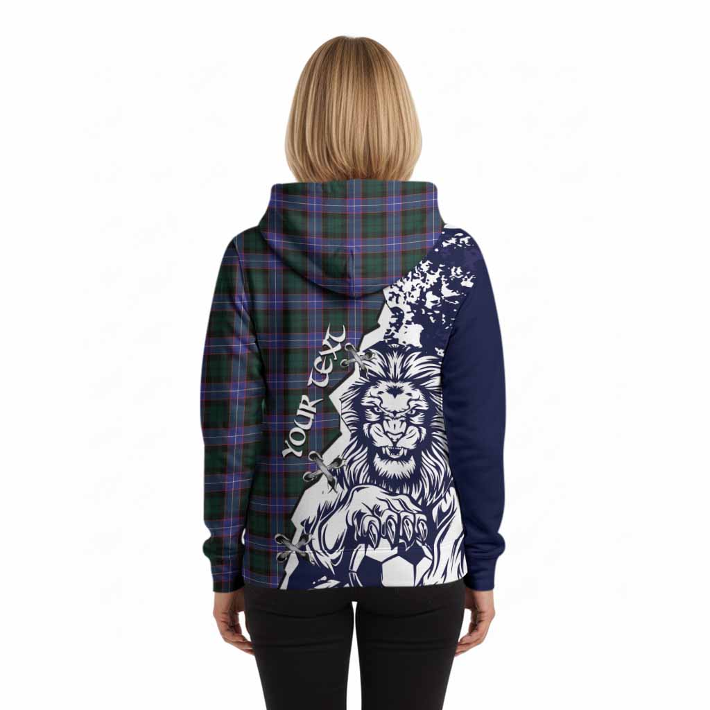 Hunter (Hunterston) Tartan Scottish Hoodie Angry Lion With Soccer Ball Style