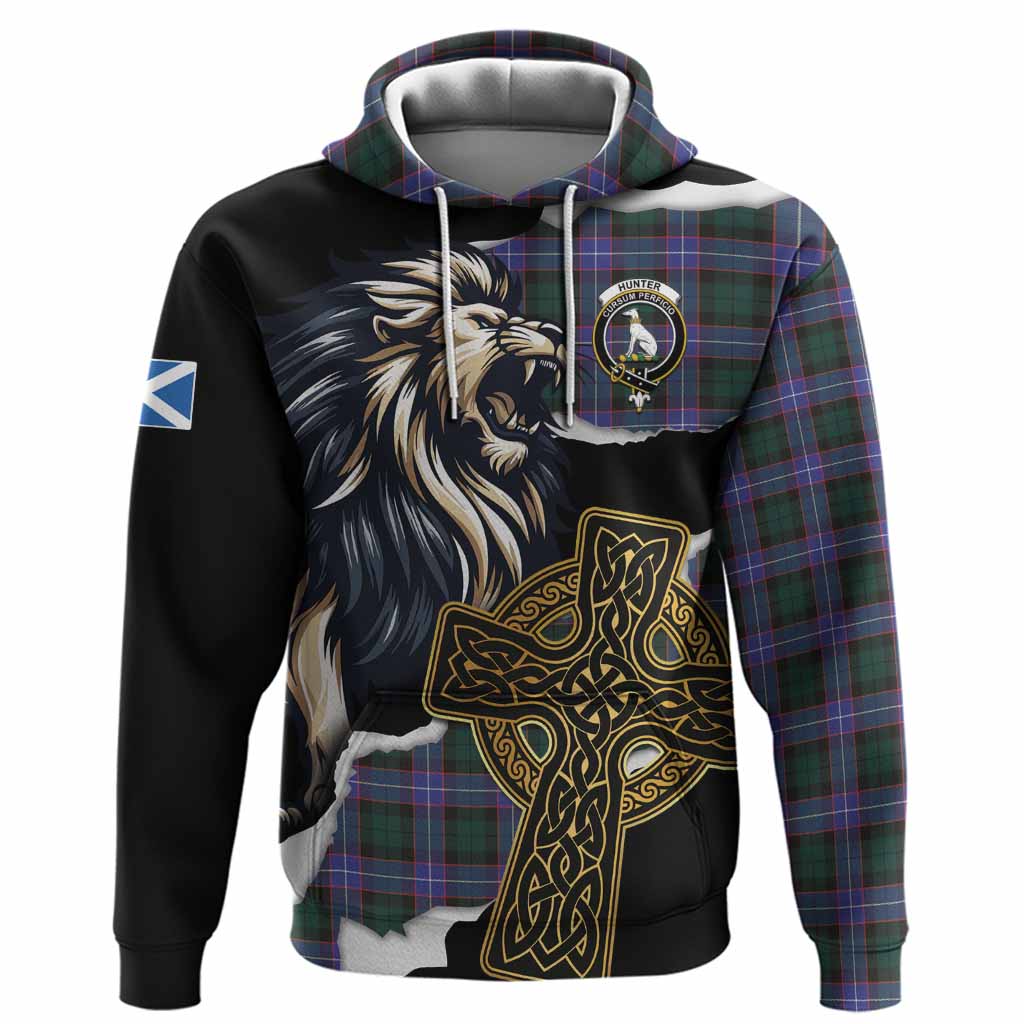 Hunter (Hunterston) Tartan Scottish Hoodie Lion Celtic Heritage
