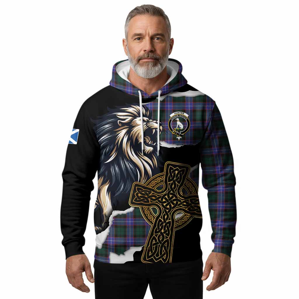 Hunter (Hunterston) Tartan Scottish Hoodie Lion Celtic Heritage