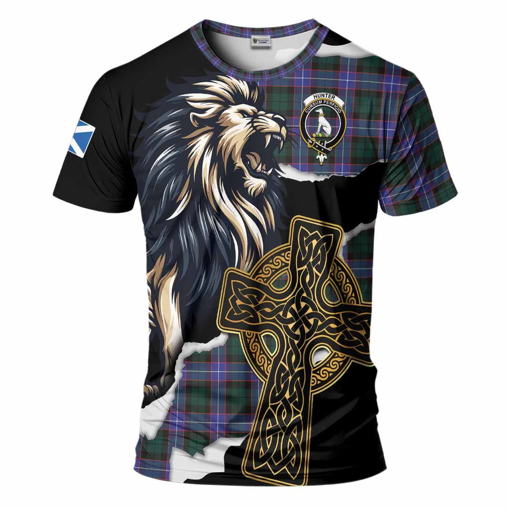Hunter (Hunterston) Tartan Scottish T-Shirt Lion Celtic Heritage