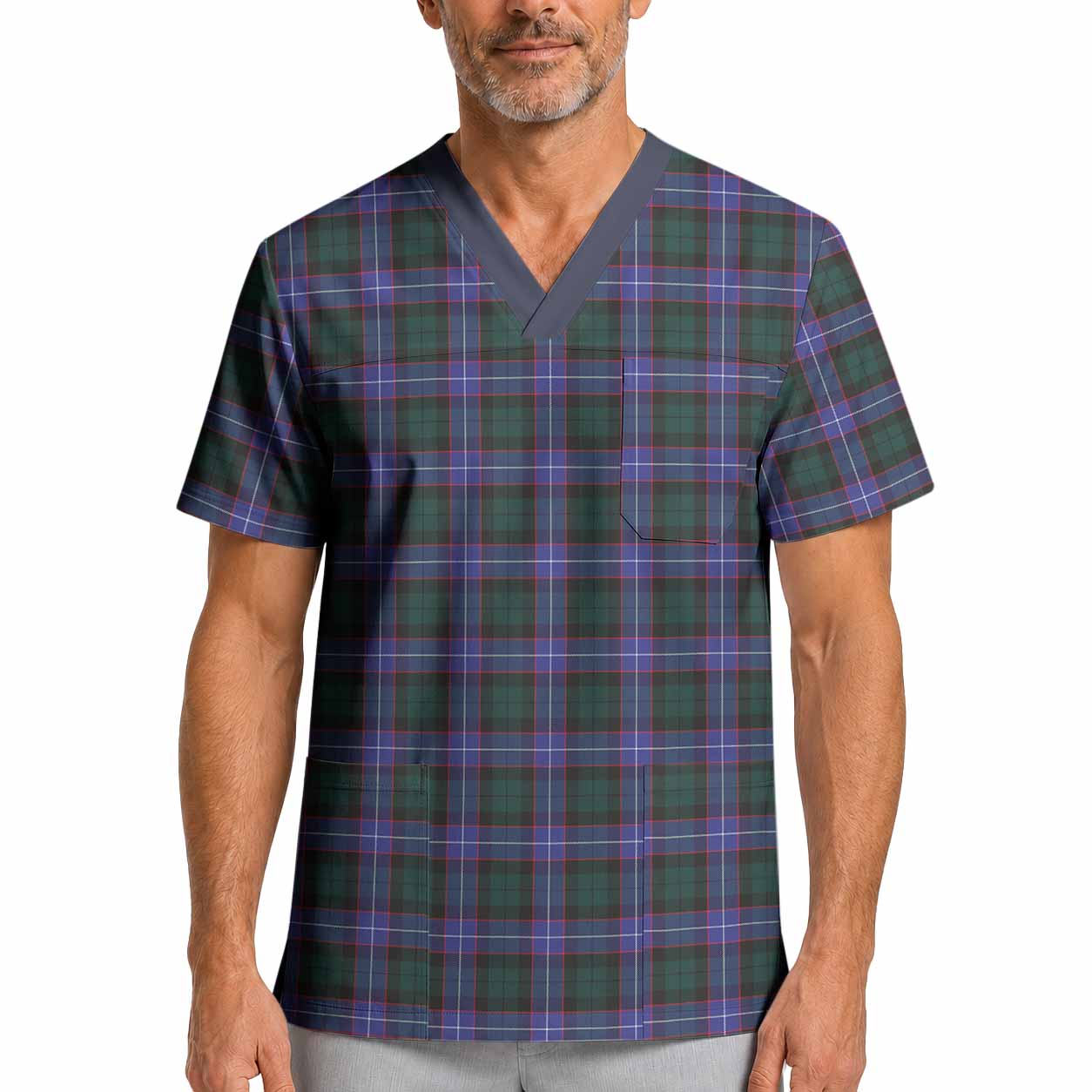 Hunter (Hunterston) Tartan Scrub Top XL - Tartan Vibes Clothing