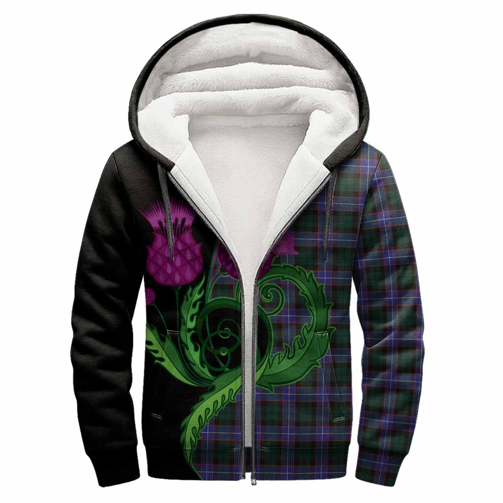 Hunter (Hunterston) Tartan Sherpa Hoodie Traditional Scottish Thistle