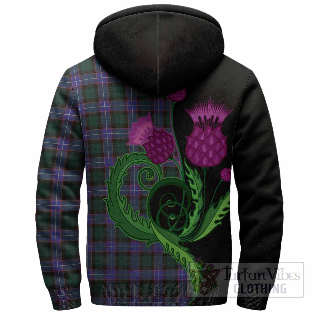Hunter (Hunterston) Tartan Sherpa Hoodie Traditional Scottish Thistle