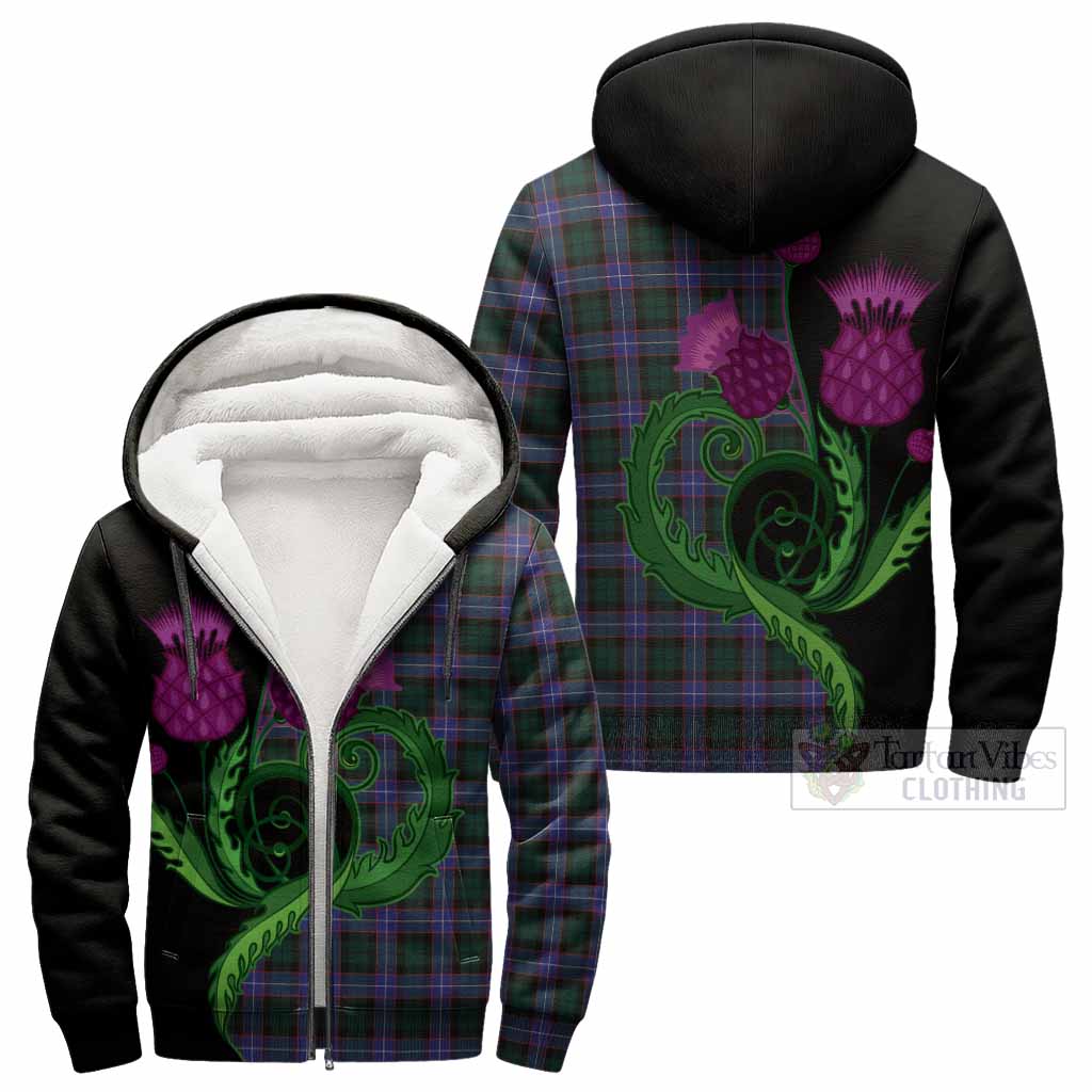Hunter (Hunterston) Tartan Sherpa Hoodie Traditional Scottish Thistle