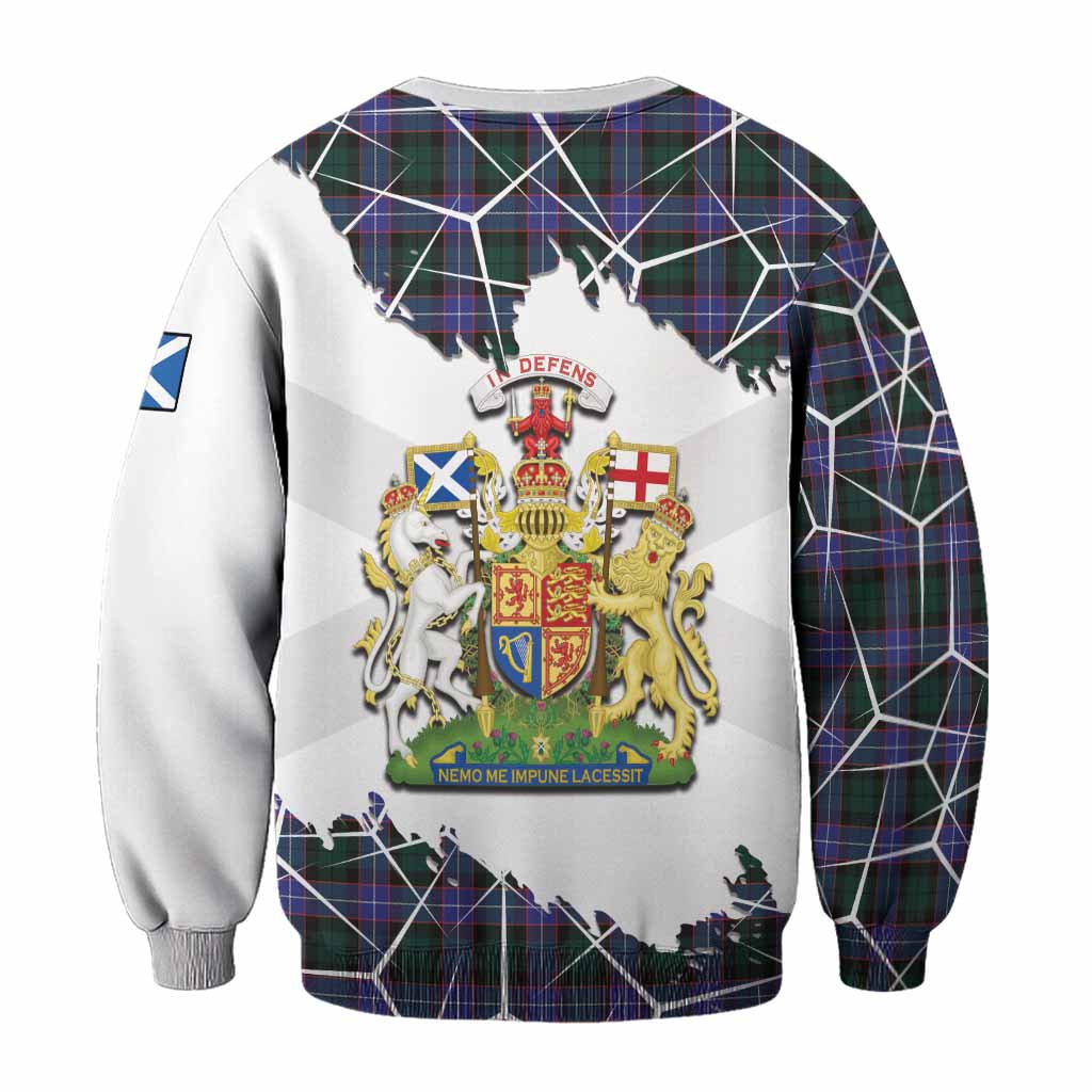 Hunter (Hunterston) Tartan Sweatshirt with Family Crest and Lion Rampant Grunge Style