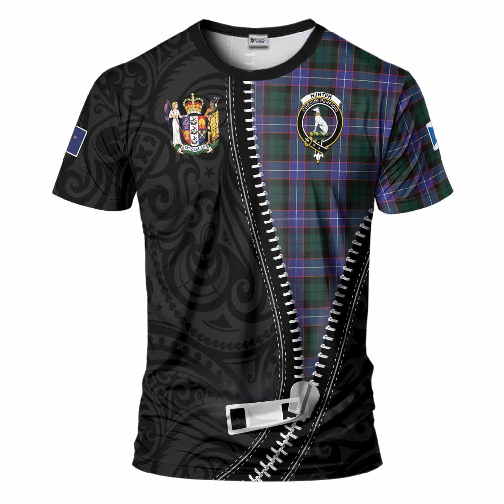 Hunter (Hunterston) Tartan T-Shirt New Zealand Pattern Unique Zipper Stylized