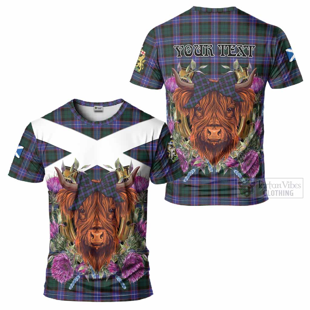 Hunter (Hunterston) Tartan T-Shirt Scottish Thistle Heilan Coo