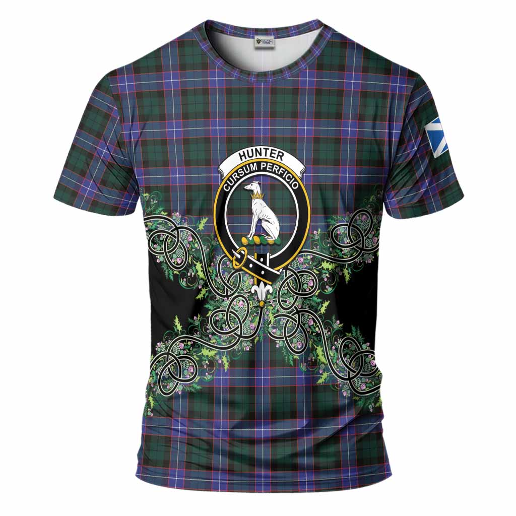 Hunter (Hunterston) Tartan T-Shirt Thistle Scottish Spirit