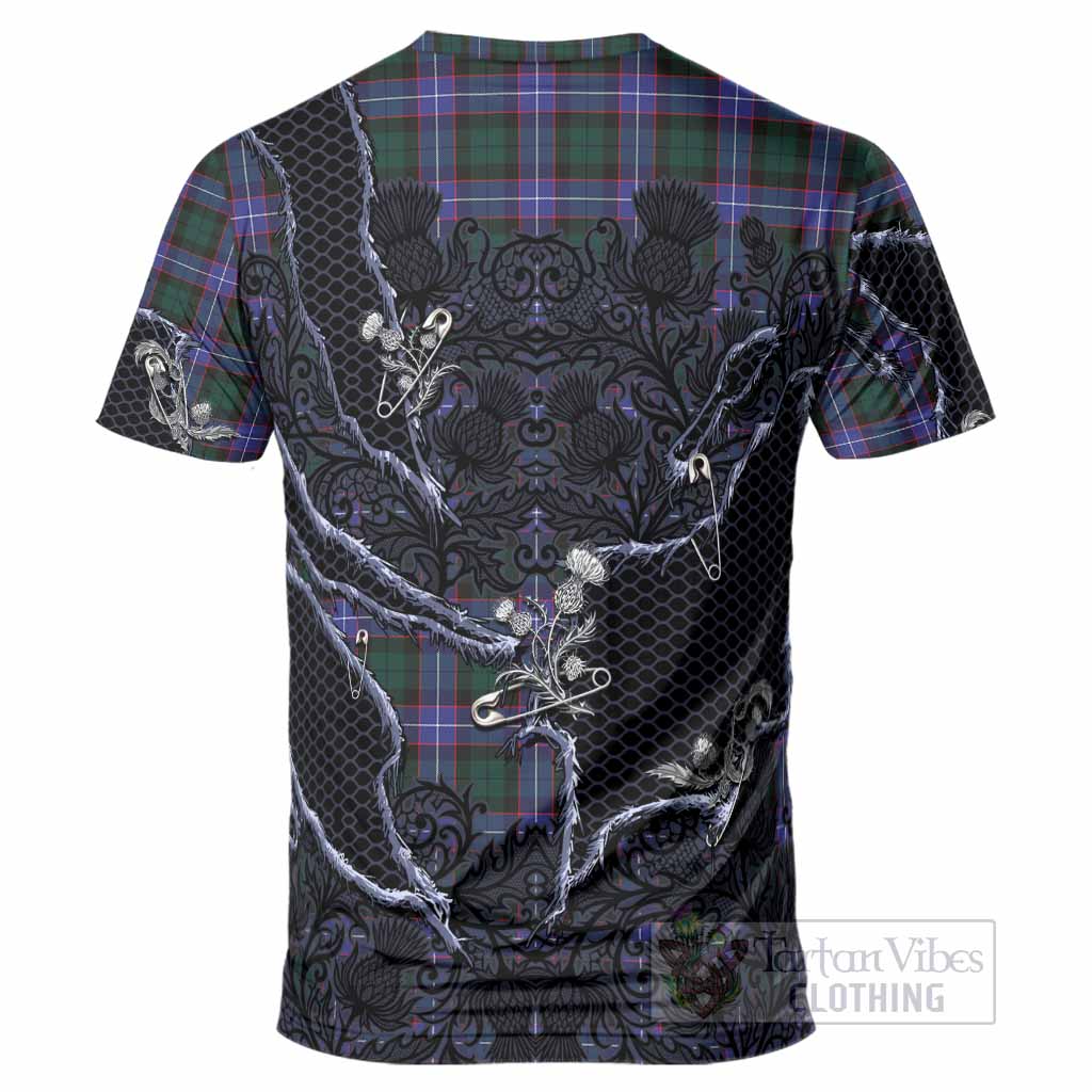 Hunter (Hunterston) Tartan Thistle Dark Gothic T-Shirt - Tartan Vibes Clothing