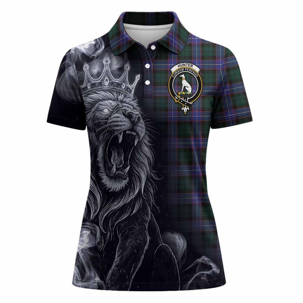 Hunter (Hunterston) Tartan Women Polo Shirt Roaring Lion Heritage