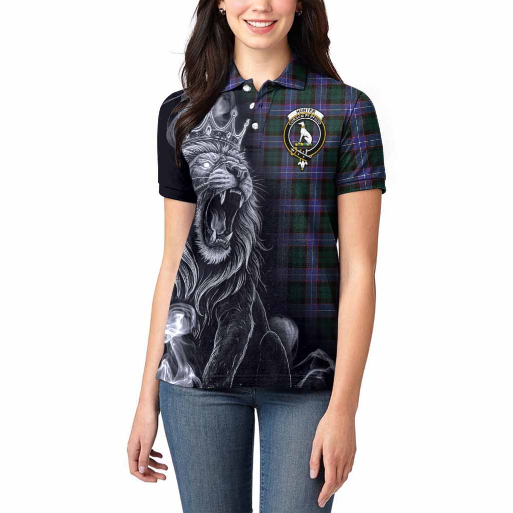 Hunter (Hunterston) Tartan Women Polo Shirt Roaring Lion Heritage