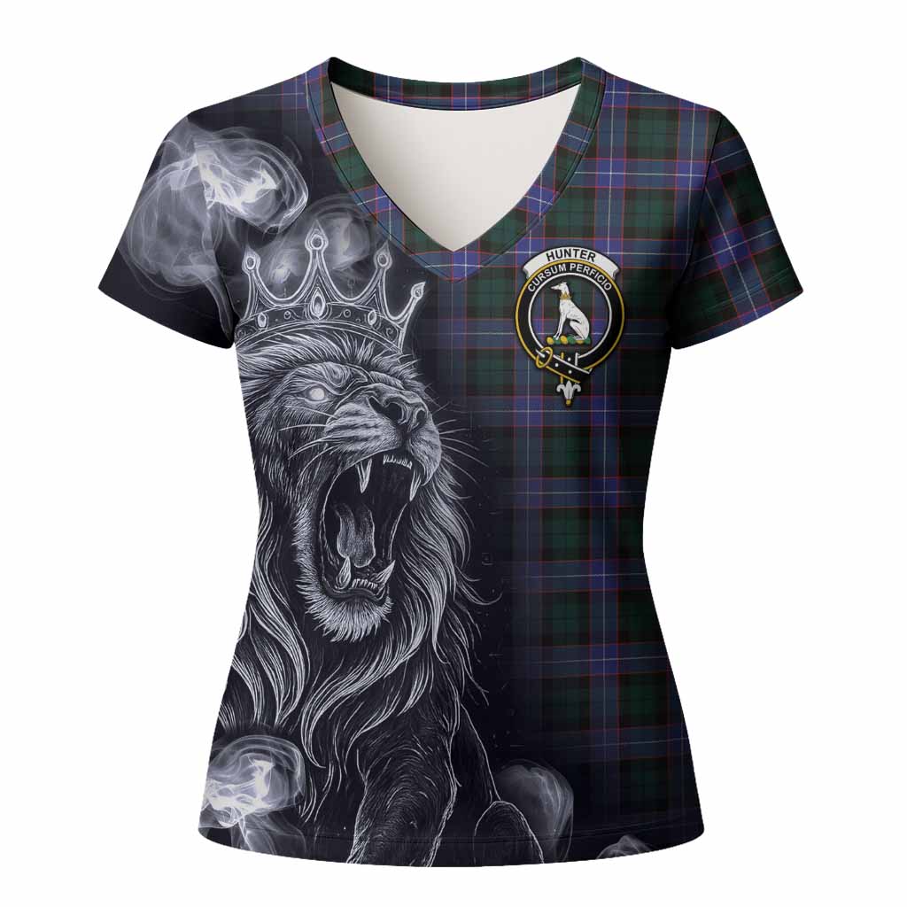 Hunter (Hunterston) Tartan Women T shirt Roaring Lion Heritage