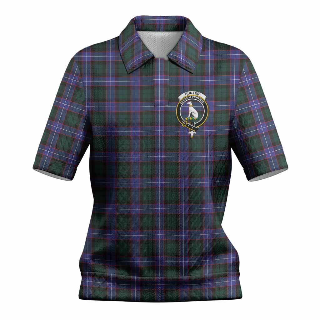 Hunter (Hunterston) Tartan Women’s Polo Sweater Top with Family Crest