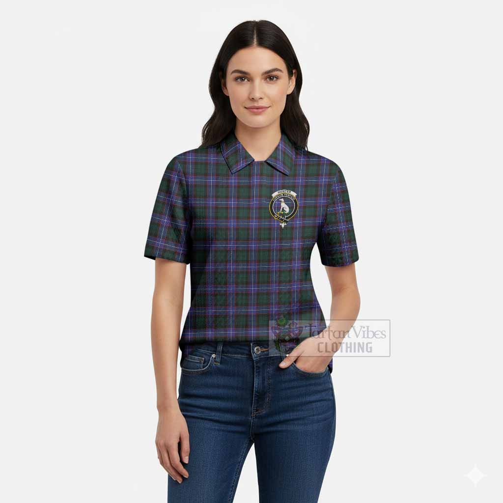 Hunter (Hunterston) Tartan Women’s Polo Sweater Top with Family Crest