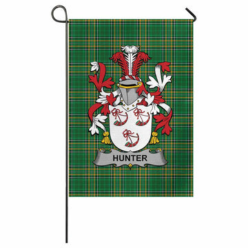 Hunter Irish Clan Tartan Garden Flag with Coat of Arms