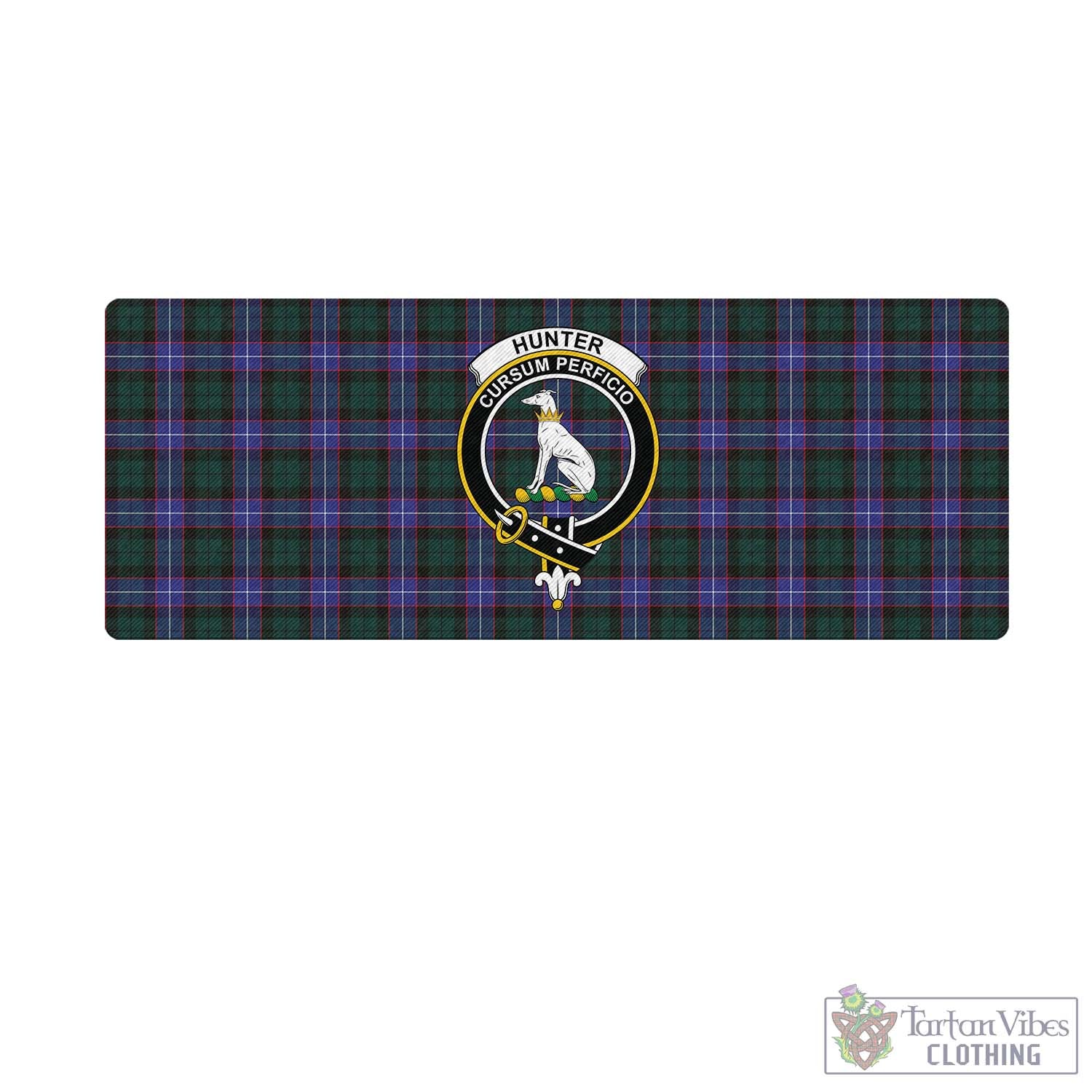 Tartan Vibes Clothing Hunter Modern Tartan Mouse Pad with Family Crest