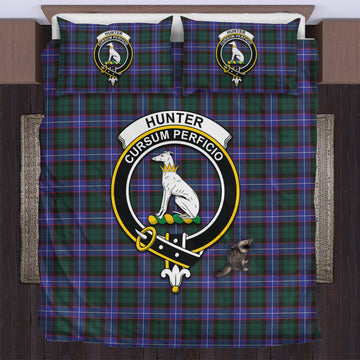 Hunter Modern Tartan Bedding Set with Family Crest