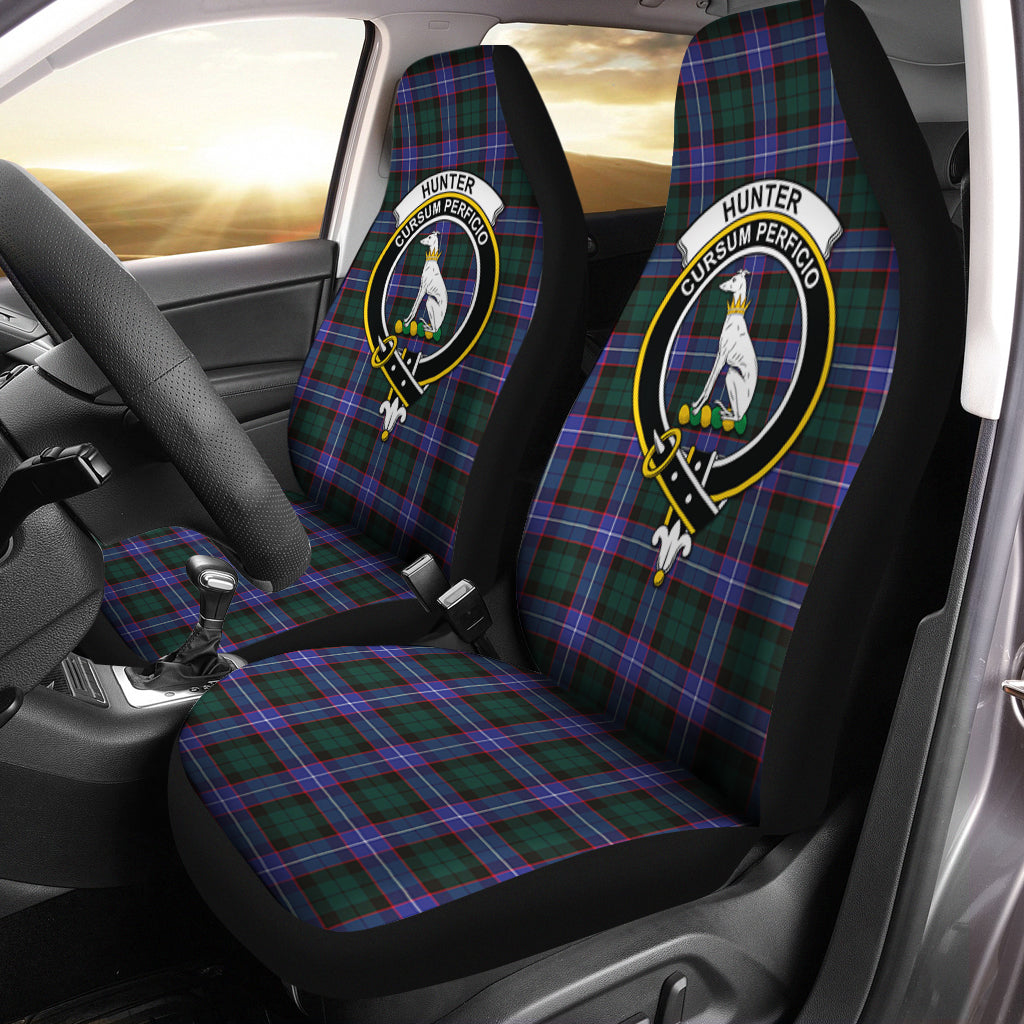 Hunter Modern Tartan Car Seat Cover with Family Crest One Size - Tartanvibesclothing