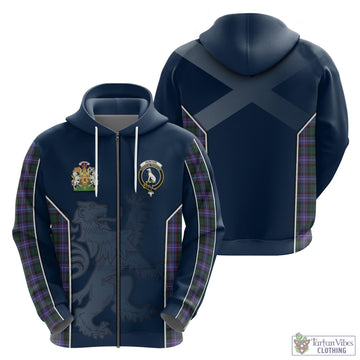 Hunter Modern Tartan Hoodie with Family Crest and Lion Rampant Vibes Sport Style