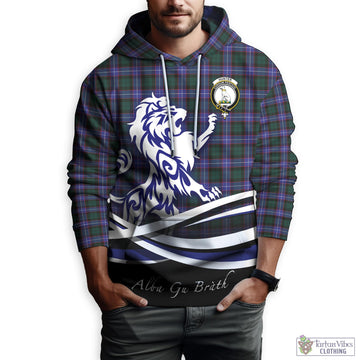 Hunter Modern Tartan Hoodie with Alba Gu Brath Regal Lion Emblem