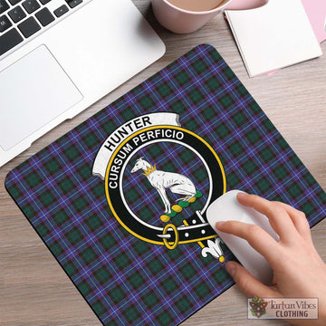 Tartan Vibes Clothing Hunter Modern Tartan Mouse Pad with Family Crest