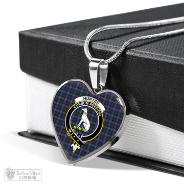 Tartan Vibes Clothing Hunter Modern Tartan Heart Necklace with Family Crest