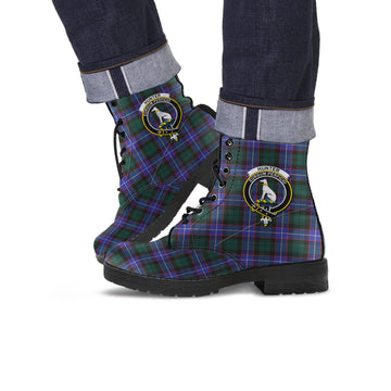 Hunter Modern Tartan Leather Boots with Family Crest